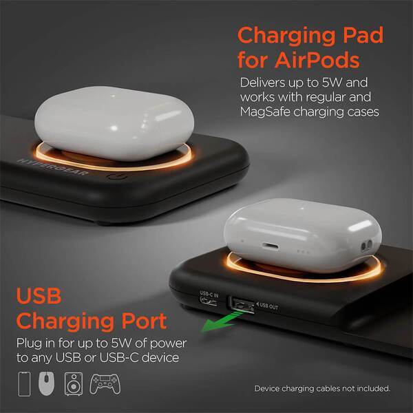 Hypergear Power Fold X-Ray 4-in-1 Foldable Wireless Charging Stand w/ 15W Wireless Fast Charge