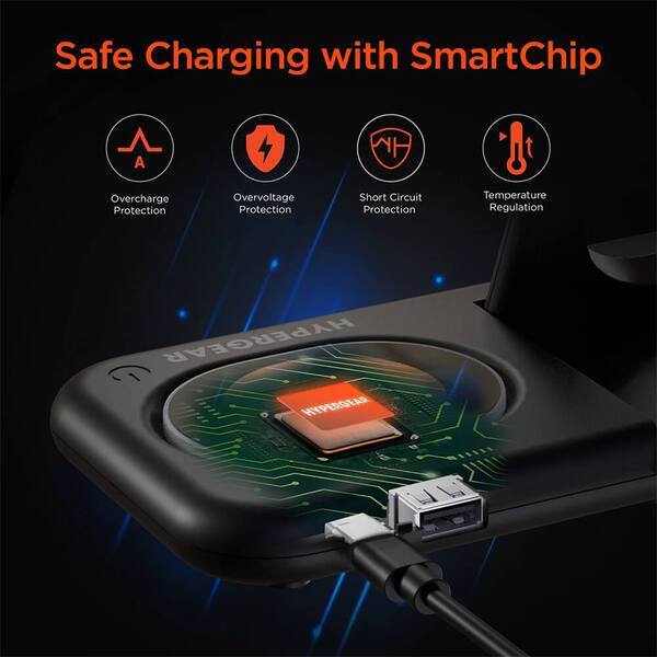 Hypergear Power Fold X-Ray 4-in-1 Foldable Wireless Charging Stand w/ 15W Wireless Fast Charge