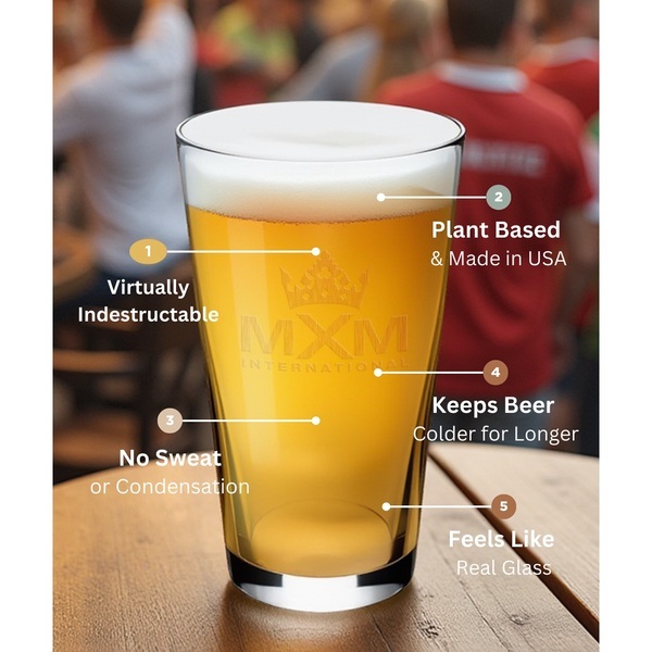 Symglass® Durable Resin Clear Pint Glass, 16oz.