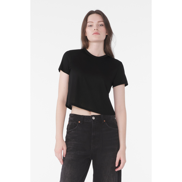 Bella + Canvas® Flowy Poly/Viscose Cropped Ladies' Tee