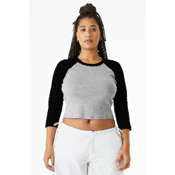 Bella + Canvas® Micro Rib 3/4 Raglan Cotton/Poly Ladies' Baby Tee