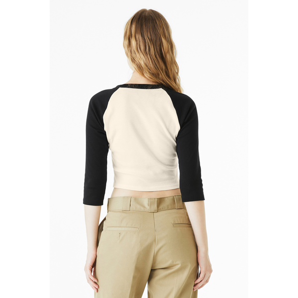 Bella + Canvas® Micro Rib 3/4 Raglan Cotton/Poly Ladies' Baby Tee