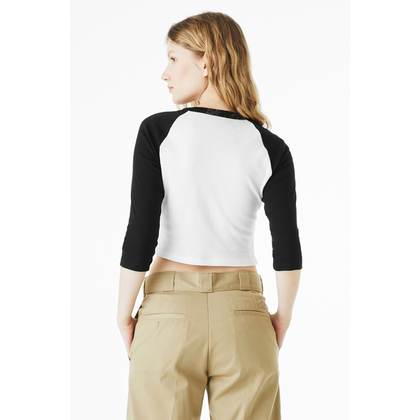 Bella + Canvas® Micro Rib 3/4 Raglan Cotton/Poly Ladies' Baby Tee