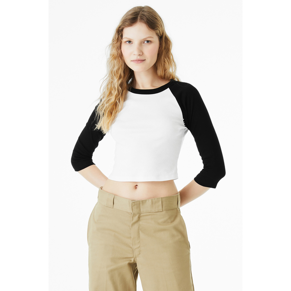 Bella + Canvas® Micro Rib 3/4 Raglan Cotton/Poly Ladies' Baby Tee