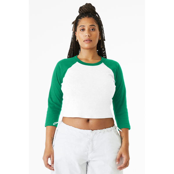 Bella + Canvas® Micro Rib 3/4 Raglan Cotton/Poly Ladies' Baby Tee