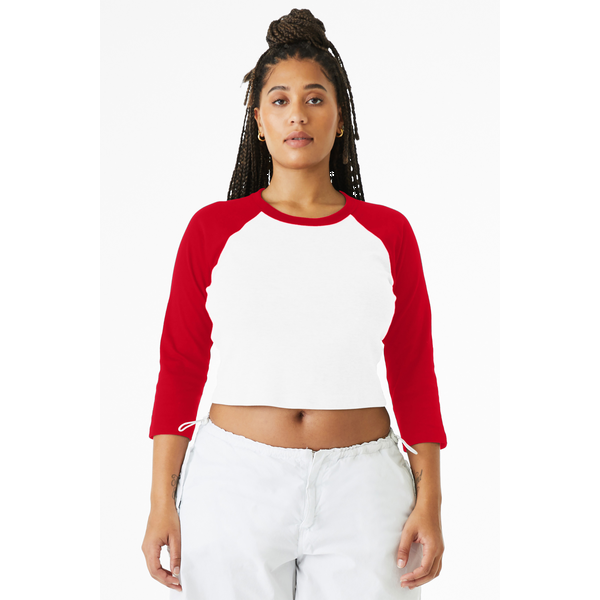 Bella + Canvas® Micro Rib 3/4 Raglan Cotton/Poly Ladies' Baby Tee