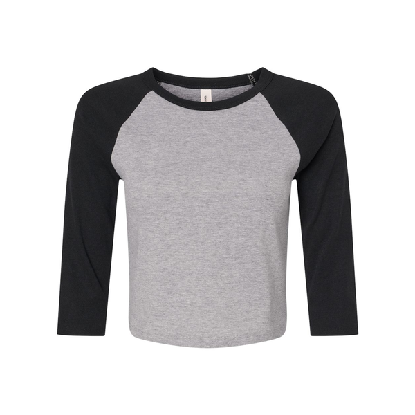 Bella + Canvas® Micro Rib 3/4 Raglan Cotton/Poly Ladies' Baby Tee