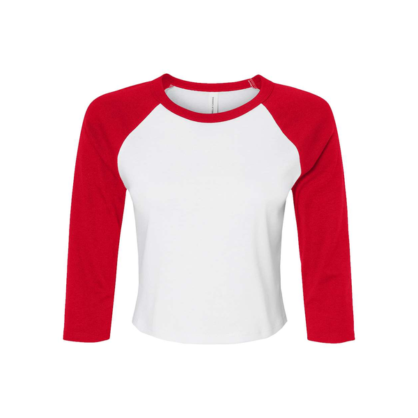 Bella + Canvas® Micro Rib 3/4 Raglan Cotton/Poly Ladies' Baby Tee