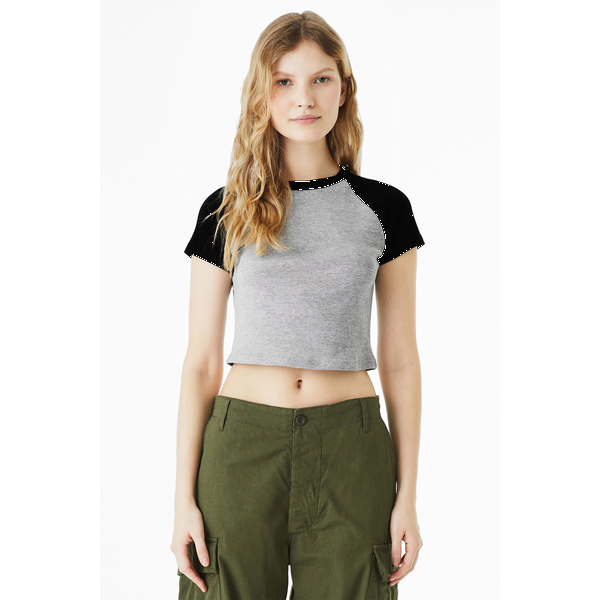 Bella + Canvas® Micro Rib Raglan Cotton/Poly Ladies' Baby Tee