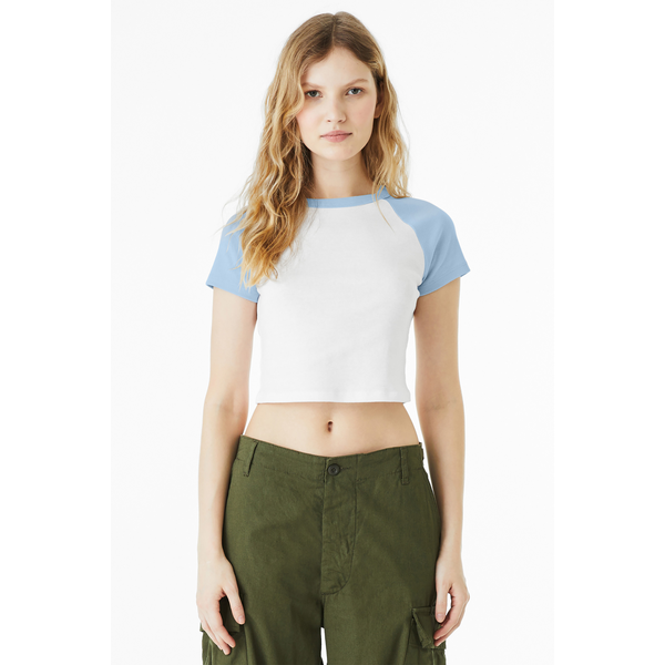 Bella + Canvas® Micro Rib Raglan Cotton/Poly Ladies' Baby Tee