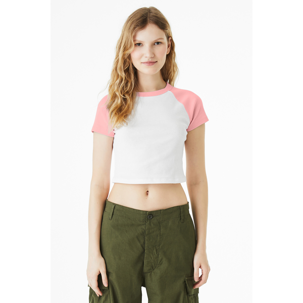 Bella + Canvas® Micro Rib Raglan Cotton/Poly Ladies' Baby Tee