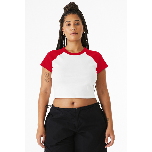 Bella + Canvas® Micro Rib Raglan Cotton/Poly Ladies' Baby Tee