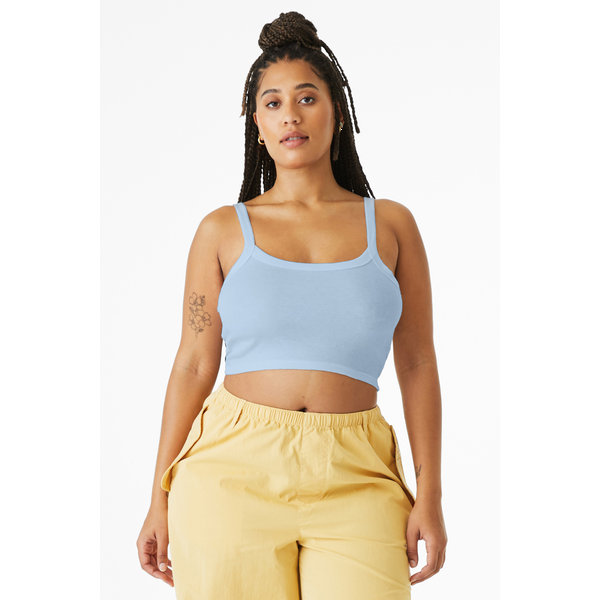 Bella + Canvas® Micro Rib Ladies' Cotton/Poly Spaghetti Strap Tank