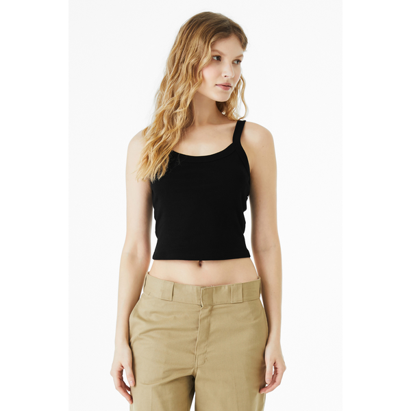 Bella + Canvas® Micro Rib Ladies' Cotton/Poly Spaghetti Strap Tank