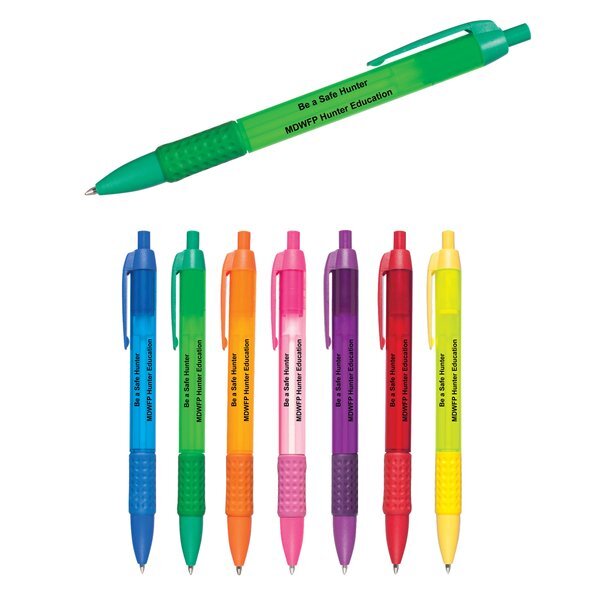 USA Made Translucent Retractable Grip Pen