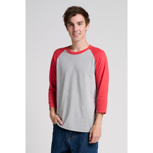 Jerzees® Premium Blend Combed Ring Spun Cotton/Poly 3/4 Sleeve Raglan Unisex Tee