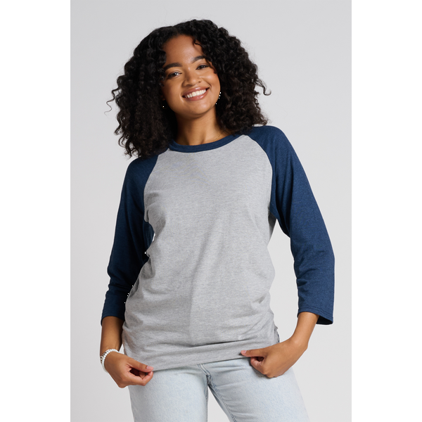 Jerzees® Premium Blend Combed Ring Spun Cotton/Poly 3/4 Sleeve Raglan Unisex Tee