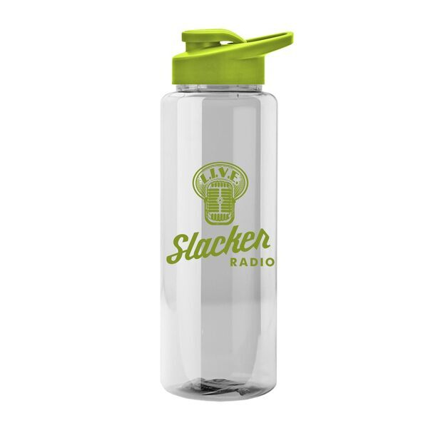 Guzzler Transparent Bottle with Drink thru Lid, 32 oz.