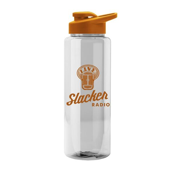 Guzzler Transparent Bottle with Drink thru Lid, 32 oz.