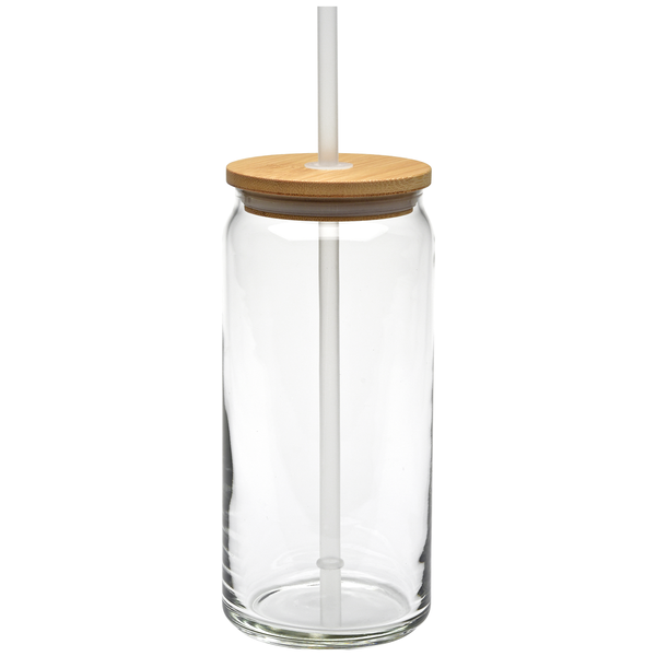 Tall Boy Glass with Bamboo Lid, 20 oz.