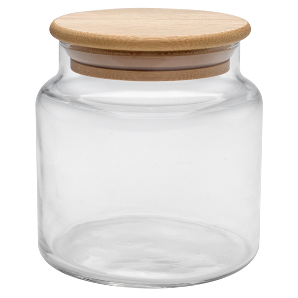 Apothecary Glass Jar with Bamboo Lid, 16 oz.