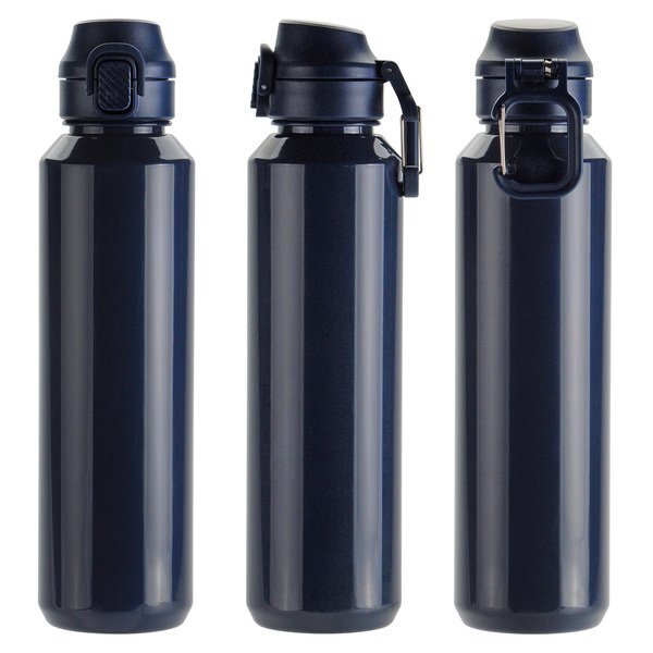 Switchback rPET Bottle w/ Snap-Top Lid & Carabiner, 27oz.