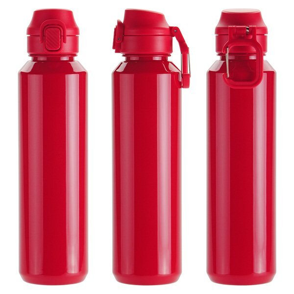 Switchback rPET Bottle w/ Snap-Top Lid & Carabiner, 27oz.