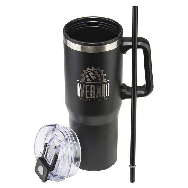 Oceanic Stainless Steel & Polypropylene Mug w/ Color-Matching Handle, 30oz.