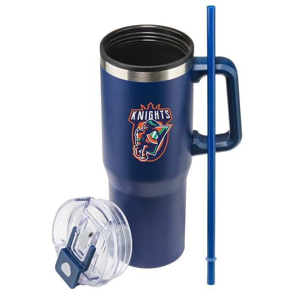 Oceanic Stainless Steel & Polypropylene Mug w/ Color-Matching Handle, 30oz.