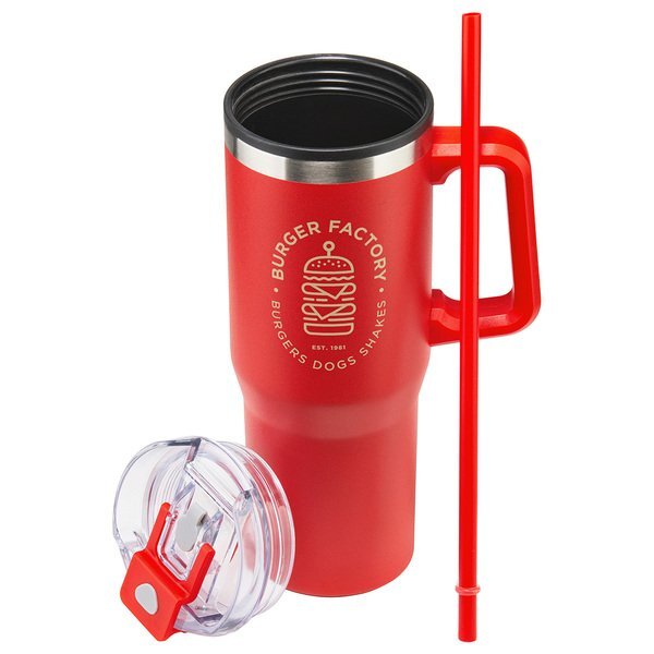 Oceanic Stainless Steel & Polypropylene Mug w/ Color-Matching Handle, 30oz.