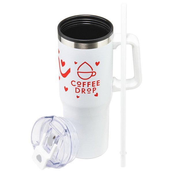 Oceanic Stainless Steel & Polypropylene Mug w/ Color-Matching Handle, 30oz.