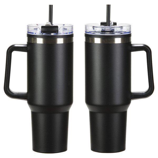 Ohana Stainless Steel & Polypropylene Mug w/ Color-Matching Handle, 40oz.