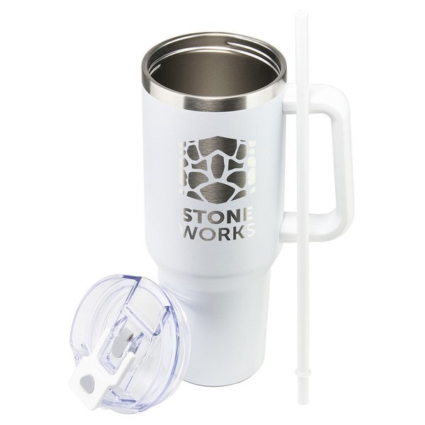 Maverick Vacuum Insulated Stainless Steel Mug w/ Straw, 40oz.