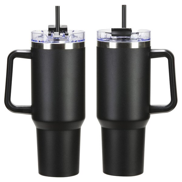 Maverick Vacuum Insulated Stainless Steel Mug w/ Straw, 40oz.