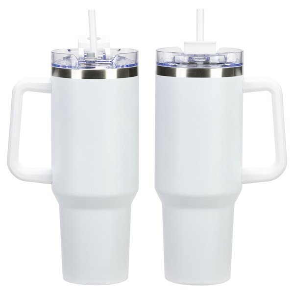 Maverick Vacuum Insulated Stainless Steel Mug w/ Straw, 40oz.