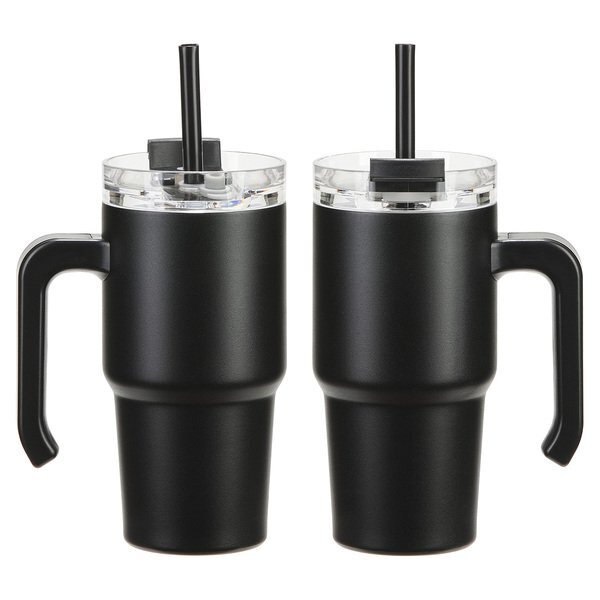 Malibu Vacuum Insulated Stainless Steel Mug w/ Straw, 20oz.