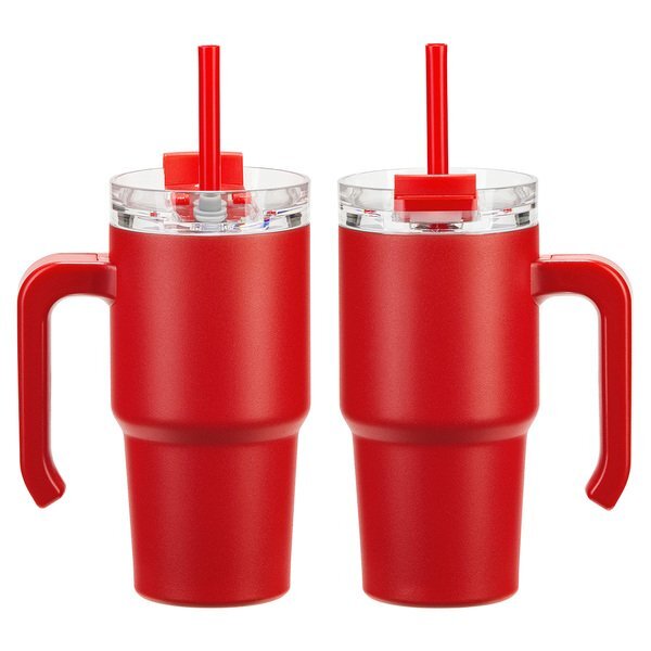 Malibu Vacuum Insulated Stainless Steel Mug w/ Straw, 20oz.