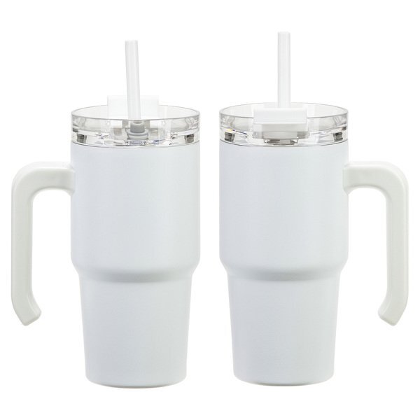 Malibu Vacuum Insulated Stainless Steel Mug w/ Straw, 20oz.