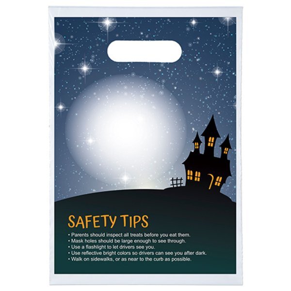 Pumpkin Head Plastic Die Cut Bag, 9" x 13"