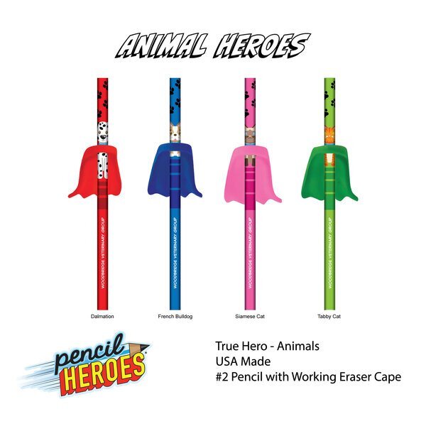Animal Heroes Superhero Pencil with Eraser Cape