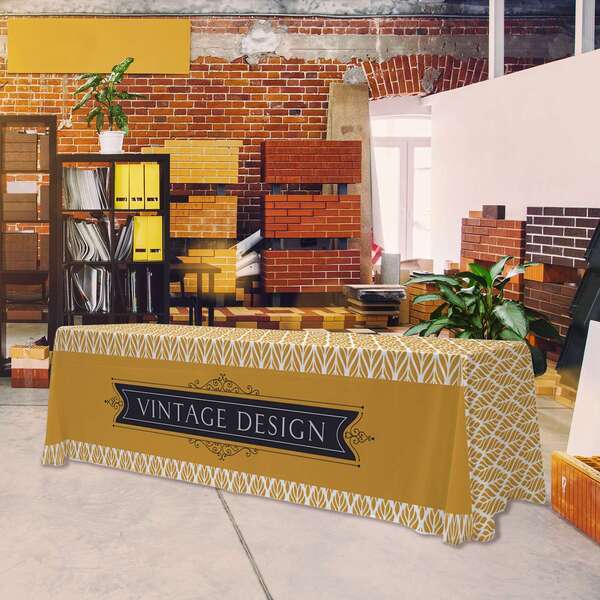 Eco-Wise 3-Sided Table Throw, 8' - Full Color, Full Bleed