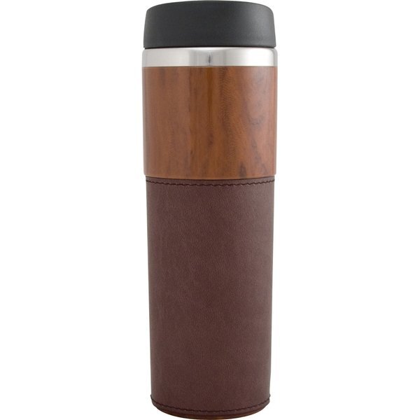 Woodgrain Accent Stainless Steel Tumbler, 14oz.