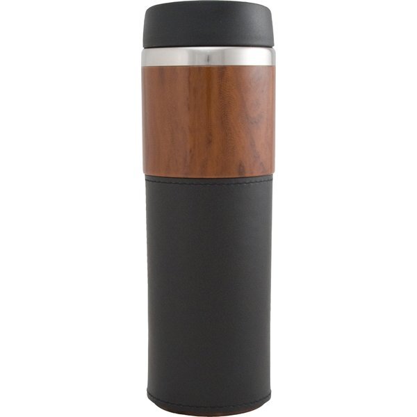 Woodgrain Accent Stainless Steel Tumbler, 14oz.