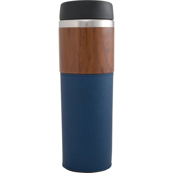Woodgrain Accent Stainless Steel Tumbler, 14oz.