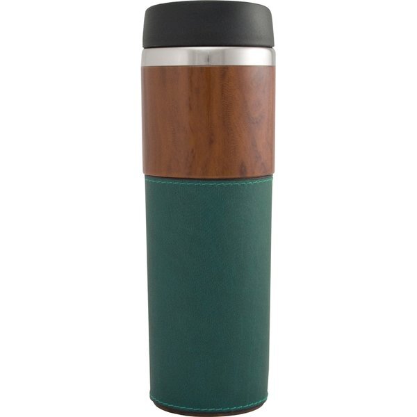 Woodgrain Accent Stainless Steel Tumbler, 14oz.