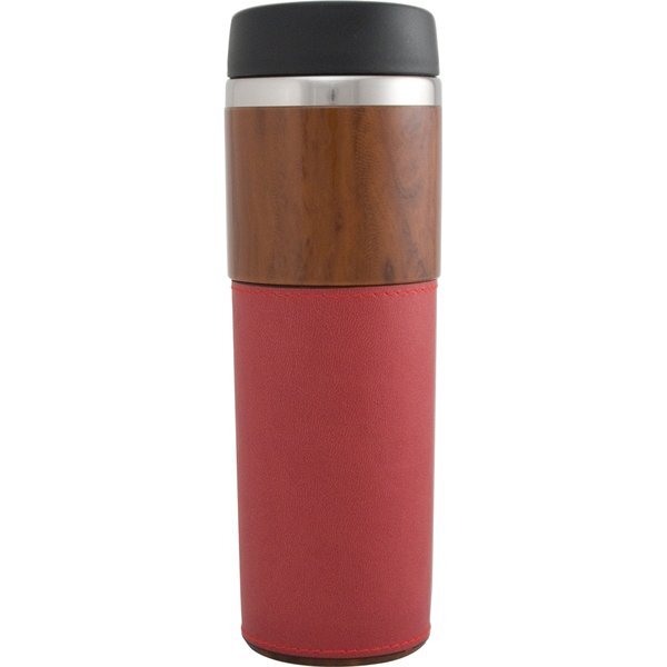 Woodgrain Accent Stainless Steel Tumbler, 14oz.
