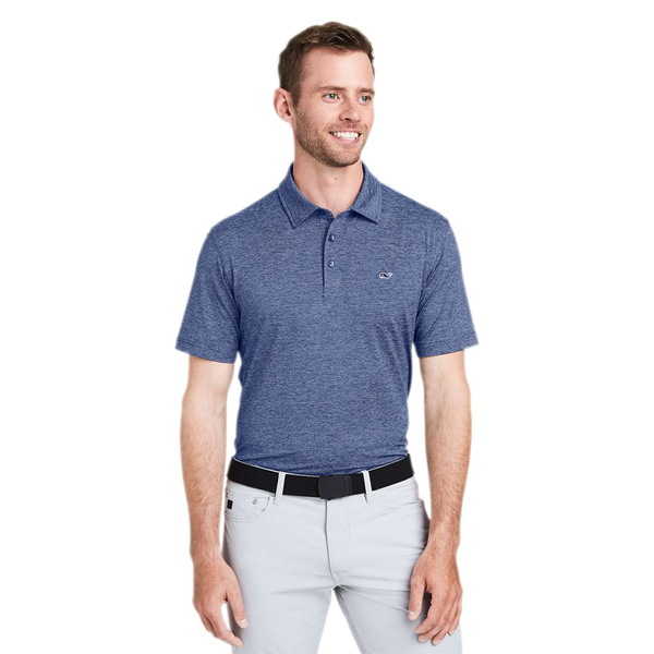 Vineyard Vines® Heathered Destined Stripe Sankaty Men's Polo