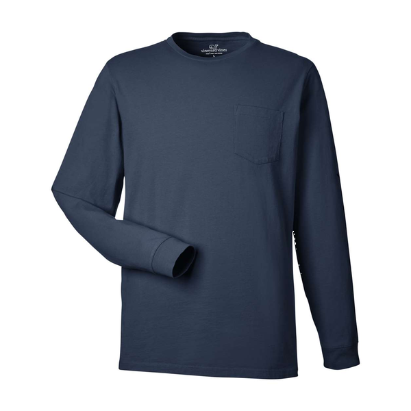 Vineyard Vines® Long Sleeve Pocket Cotton Unisex T-Shirt