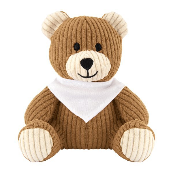 Barry Corduroy Plush Bear w/ Bandana, 6"