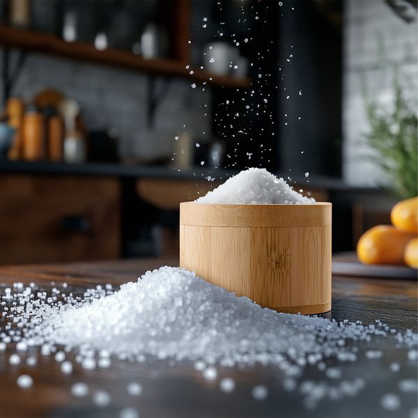 Bamboo Salt Cellar Container w/ Spoon